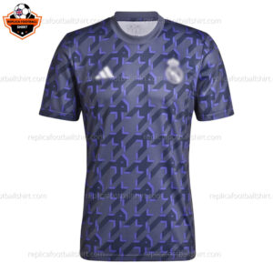 Real Madrid Grey Blue Training Men Replica Football Shirt 2023/24 - Front View