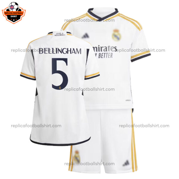 Real Madrid Home Kid Replica Football Kit 2023/24 BELLINGHAM 5 Printed - Over View