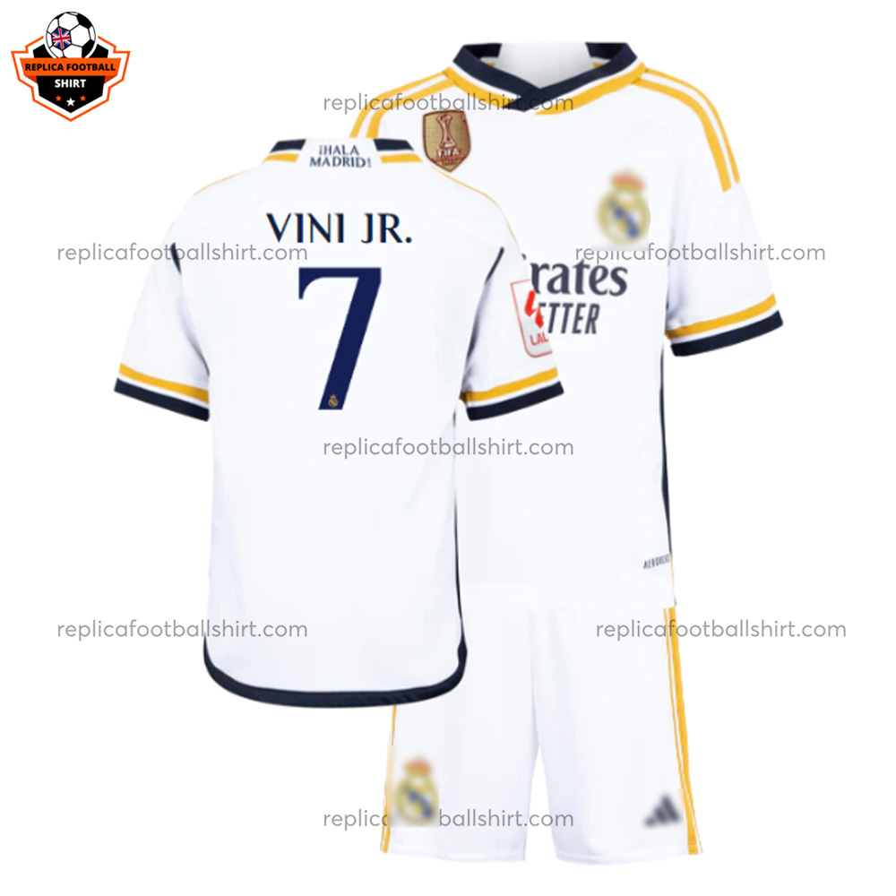 Real Madrid Home Kid Replica Football Kit 2023/24 VINI JR. 7 Printed - Over View