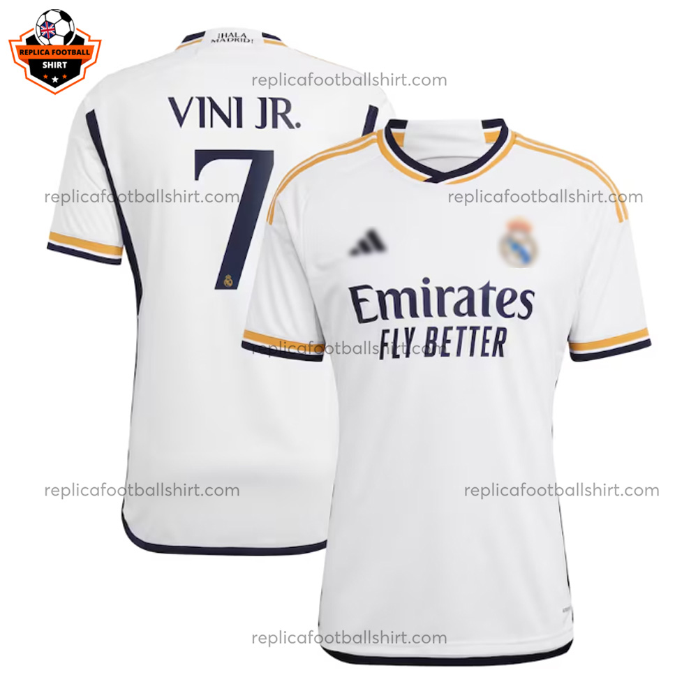 Real Madrid Home Men Replica Football Shirt 2023/24 VINI JR. 7 Printed - Over View