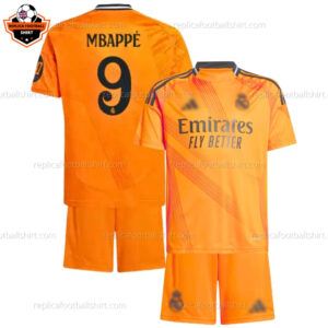 Real Madrid MBAPPÉ 9 Away Kid Replica Football Kit 2024/25 - Front View