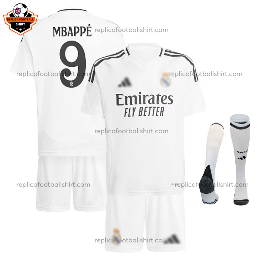 Real Madrid MBAPPÉ 9 Home Kid Replica Football Kit 2024/25 - Over View