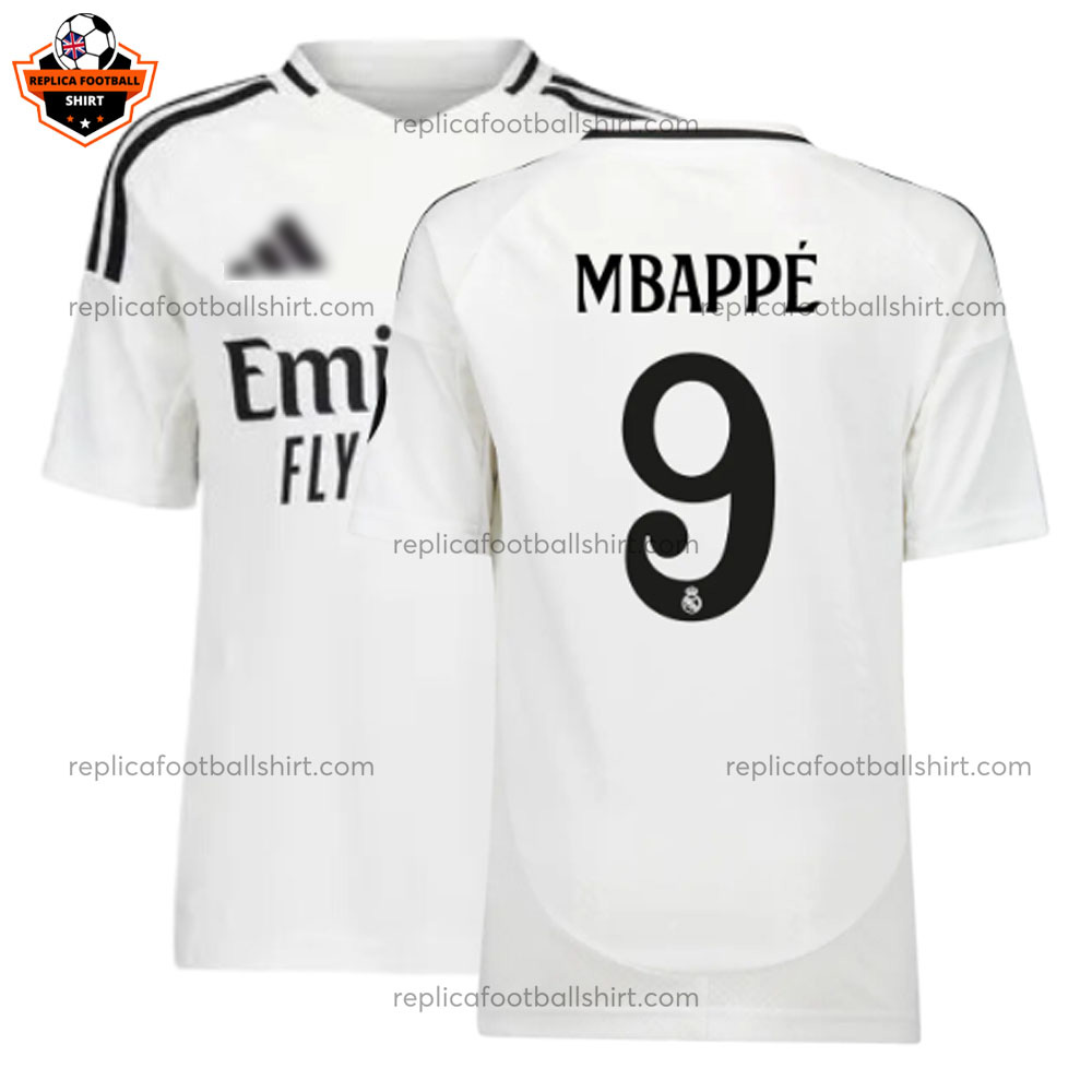 Real Madrid MBAPPÉ 9 Home Men Replica Football Shirt 2024/25 - Over View