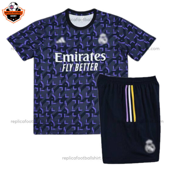 Real Madrid Pre Match Kid Replica Football Kit 2023/24 - Front View