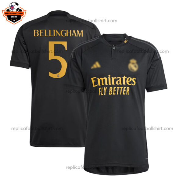 Real Madrid Third Men Replica Football Shirt 2023/24 BELLINGHAM 5 Printed - Over View
