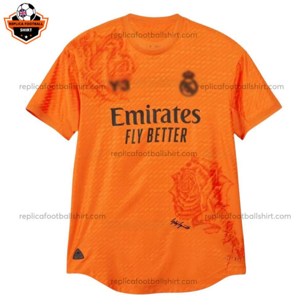 Real Madrid Y3 Orange Kids Replica Football Kit 24/25 - Front Shirt View