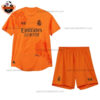 Real Madrid Y3 Orange Kids Replica Football Kit 24/25 - Front View