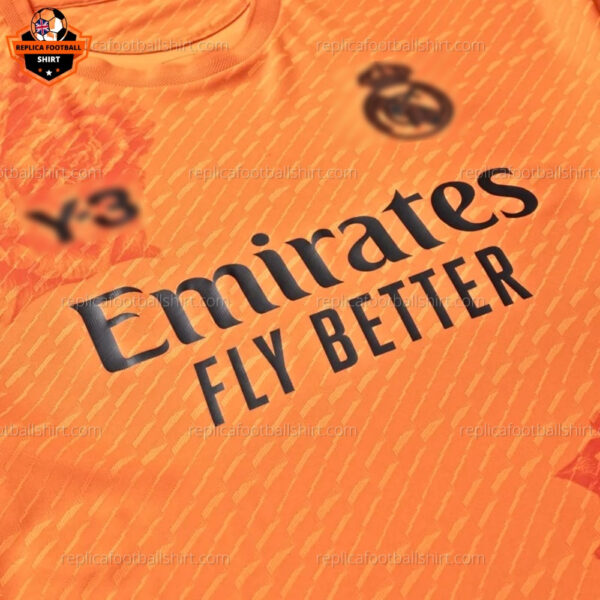 Real Madrid Y3 Orange Men Replica Football Shirt 2024/25 - Front Logo View