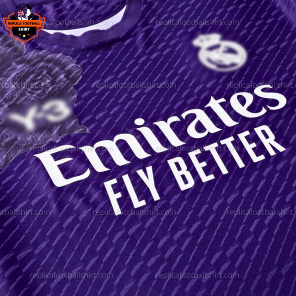 Real Madrid Y3 Purple Men Replica Football Shirt 2024/25 - Front Logo View