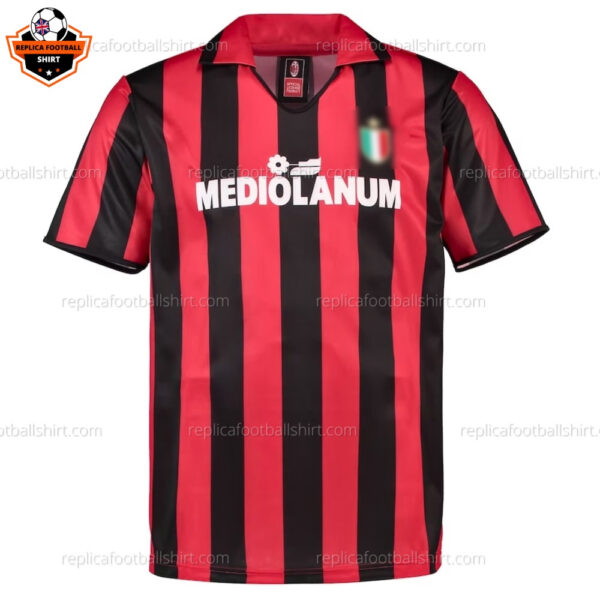 Retro AC Milan Home Replica Football Shirt 1989 - Front View