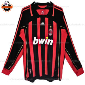 Retro AC Milan Home Replica Football Shirt 2006/07 Long Sleeve - Front View