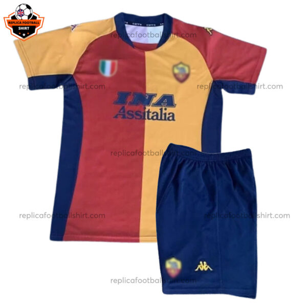 Retro AS Roma Home Kid Replica Football Kit 2001/02 - Front View