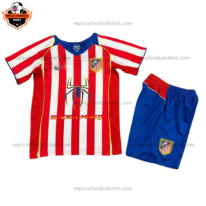 Retro Atletico Madrid Home Kid Replica Football Kit 2004/05 - Front View