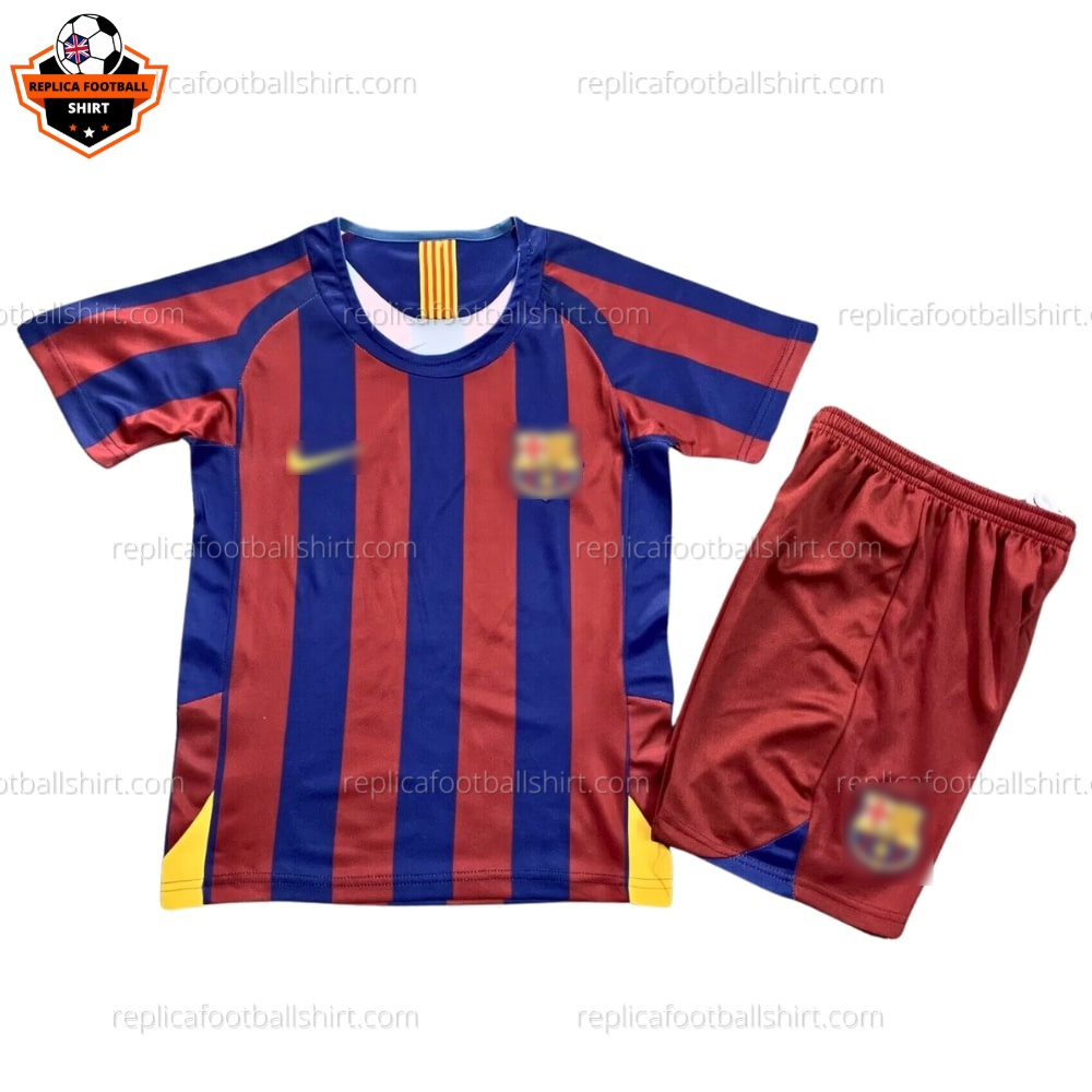 Retro Barcelona Home Kid Replica Football Kit 2005/06 - Front View