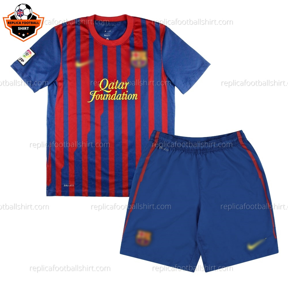 Retro Barcelona Home Kid Replica Football Kit 2011/12 - Front View