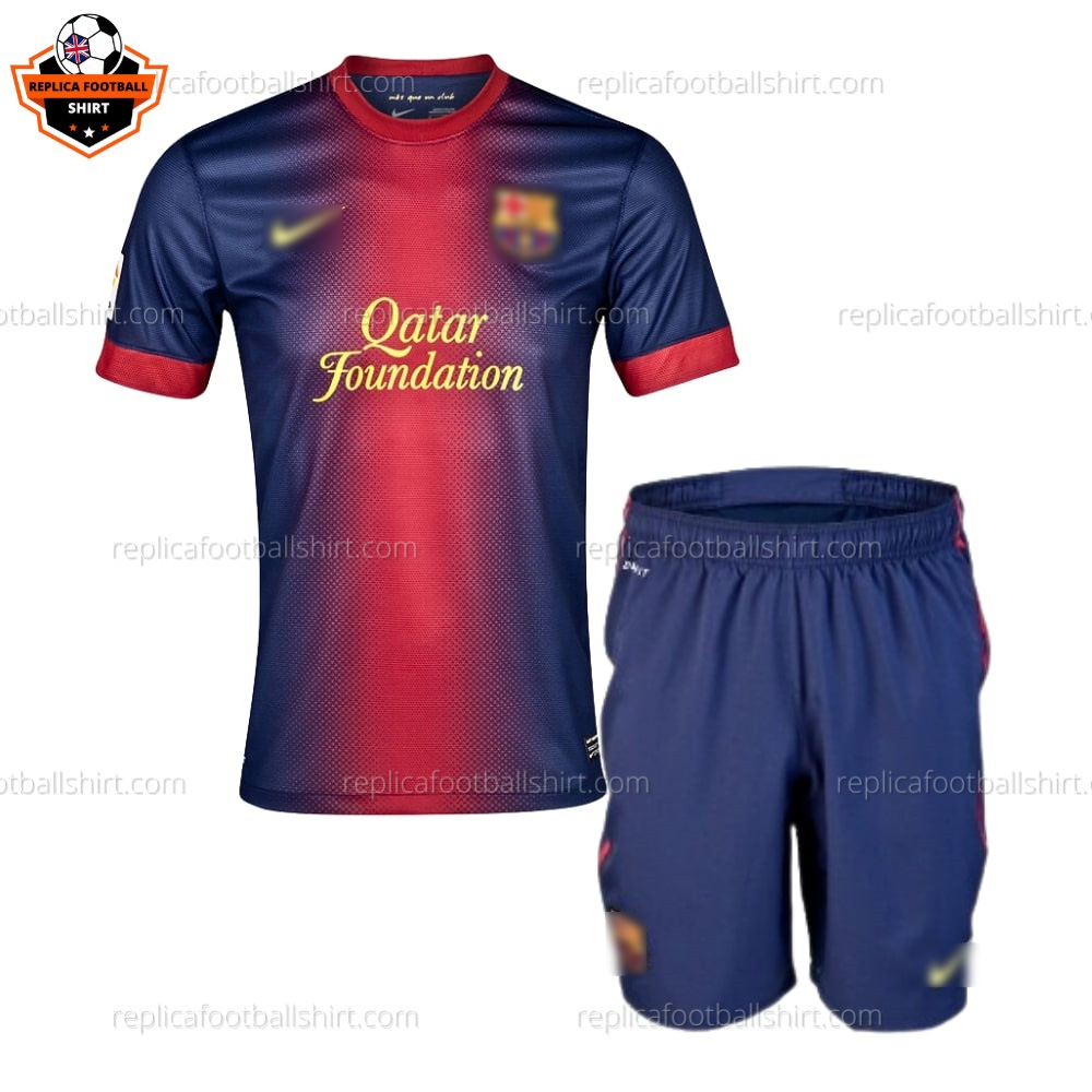 Retro Barcelona Home Kid Replica Football Kit 2012/13 - Front View