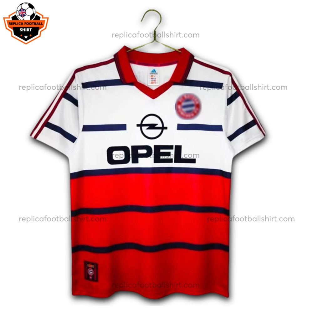 Retro Bayern Munich Away Men Replica Football Shirt 1998/2000 - Front View