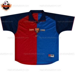 Retro FC Barcelona Centenary Home Replica Football Shirt 1999 - Front View