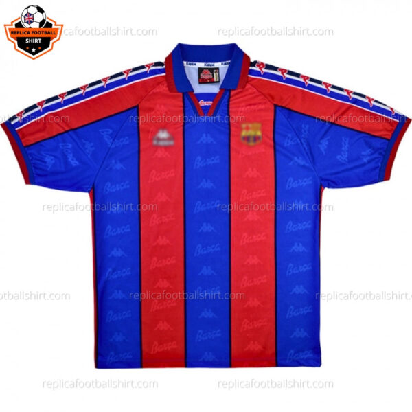Retro FC Barcelona Home Replica Football Shirt 1996/97 - Front View