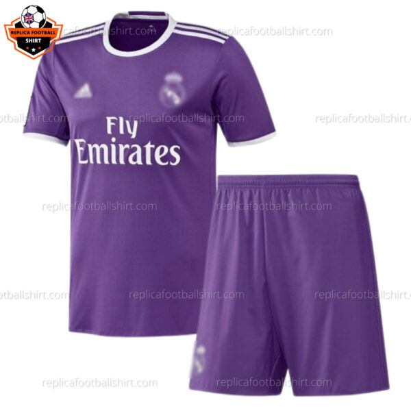 Retro Real Madrid Away Kid Replica Football Kit 2016/17 - Front View