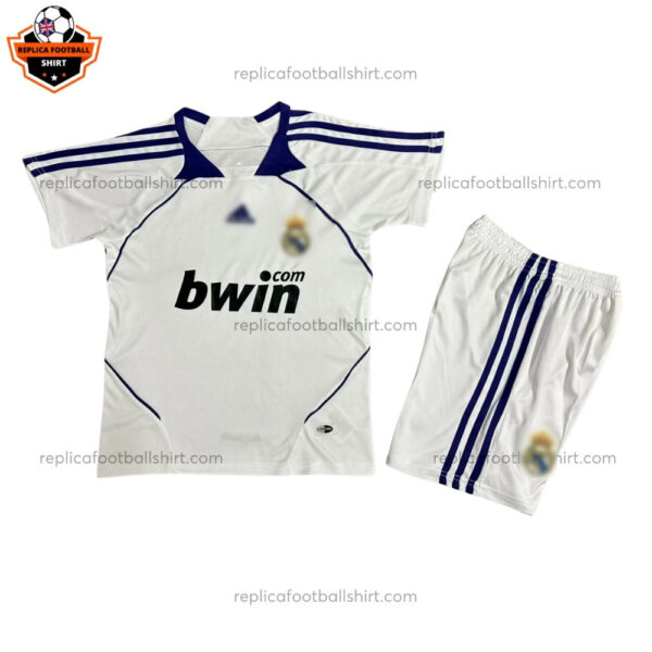 Retro Real Madrid Home Kid Replica Football Kit 2007/08 - Front View