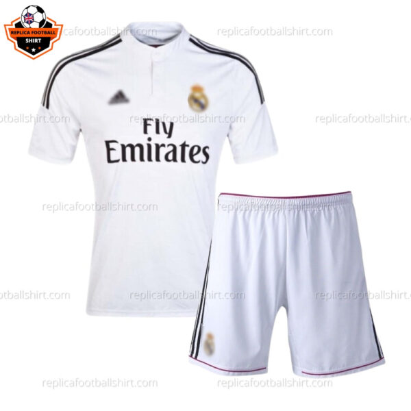 Retro Real Madrid Home Kid Replica Football Kit 2014/15 - Front View