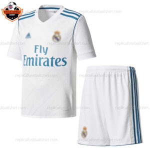 Retro Real Madrid Home Kid Replica Football Kit 2017/18 - Front View