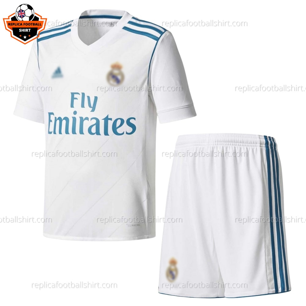 Retro Real Madrid Home Kid Replica Football Kit 2017/18 - Front View