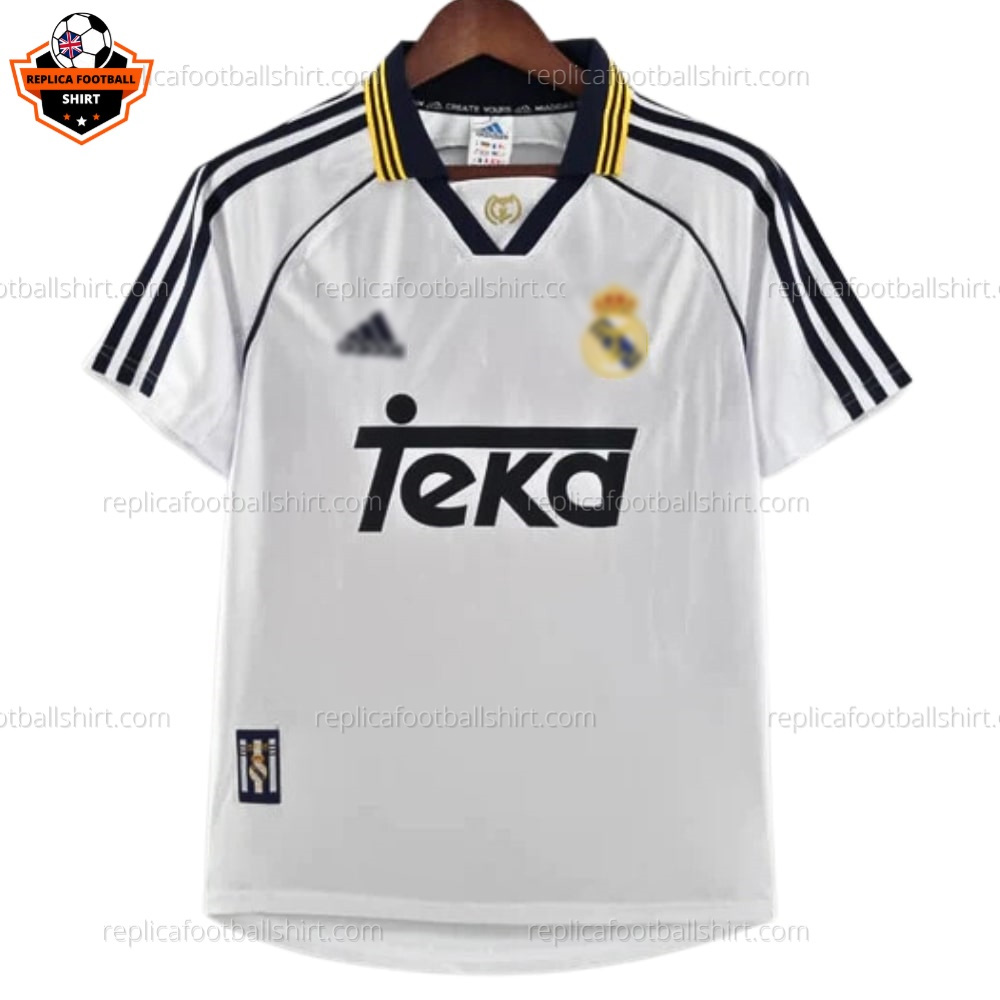 Retro Real Madrid Home Men Replica Football Shirt 1998/00 - Front View