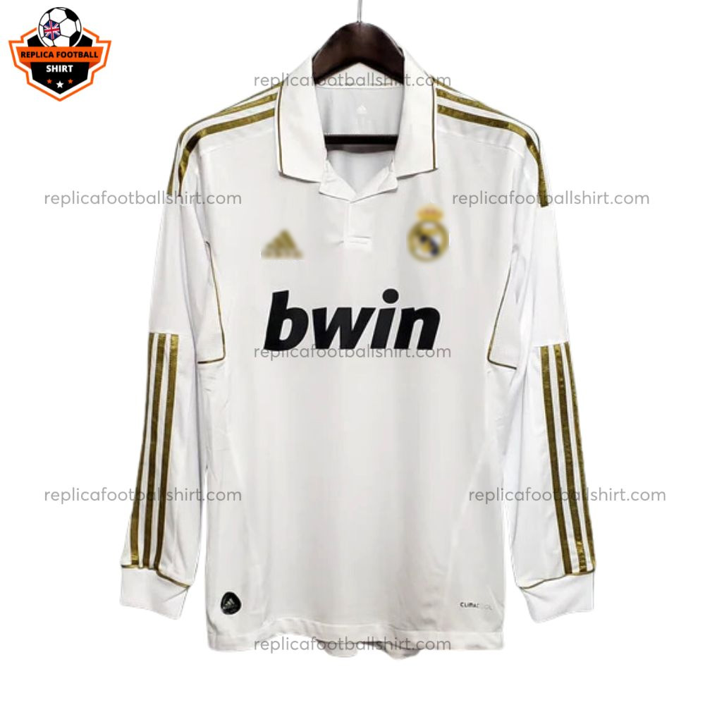Retro Real Madrid Home Men Replica Football Shirt 2011/12 Long Sleeve - Front View