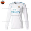 Retro Real Madrid Home Men Replica Football Shirt 2017/18 Long Sleeve - Front View