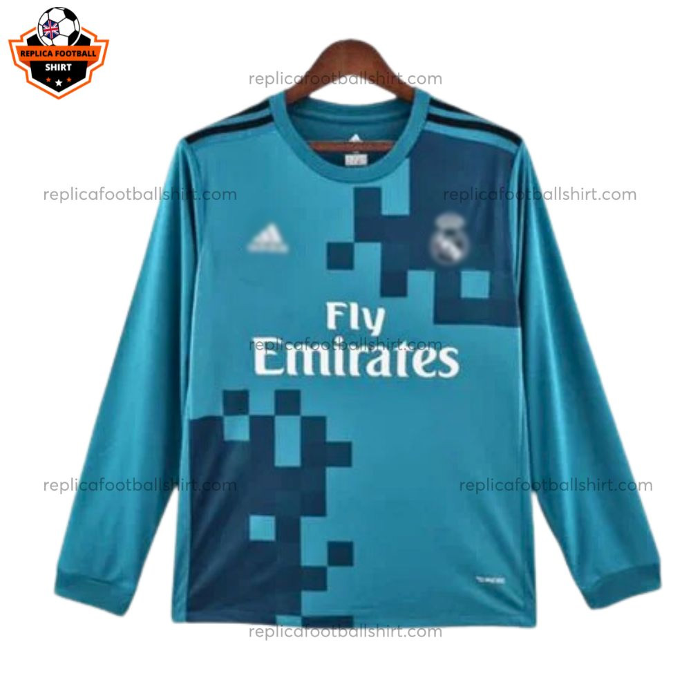 Retro Real Madrid Third Men Replica Football Shirt 2017/18 Long Sleeve - Front View