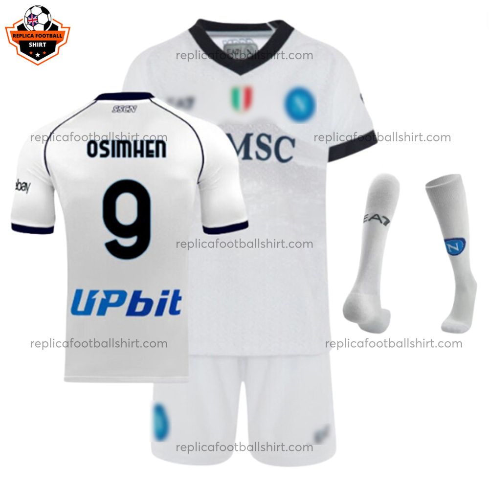 SSC Napoli Away Kid Replica Football Kit 2023/24 OSIMHEN 9 Printed - Over View