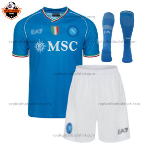 SSC Napoli Home Kid Replica Football Kit 2023/24 - Front View