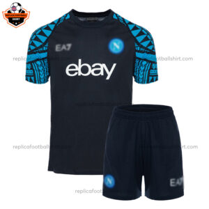 SSC Napoli Navy Pre-Match Training Kid Replica Football Kit 2023/24 - Front View