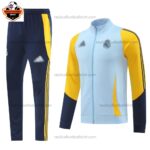 Real Madrid Light Blue Jacket Tracksuit Men Replica Football Shirt 2024/25