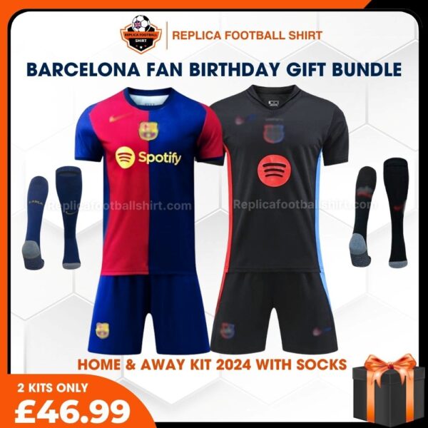 Barcelona FC 2024/25 Birthday Bundle - Home & Away Replica Football Kit for True Fans