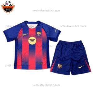Barcelona Home Kid Replica Football Kit 2025/26 Actual Front View