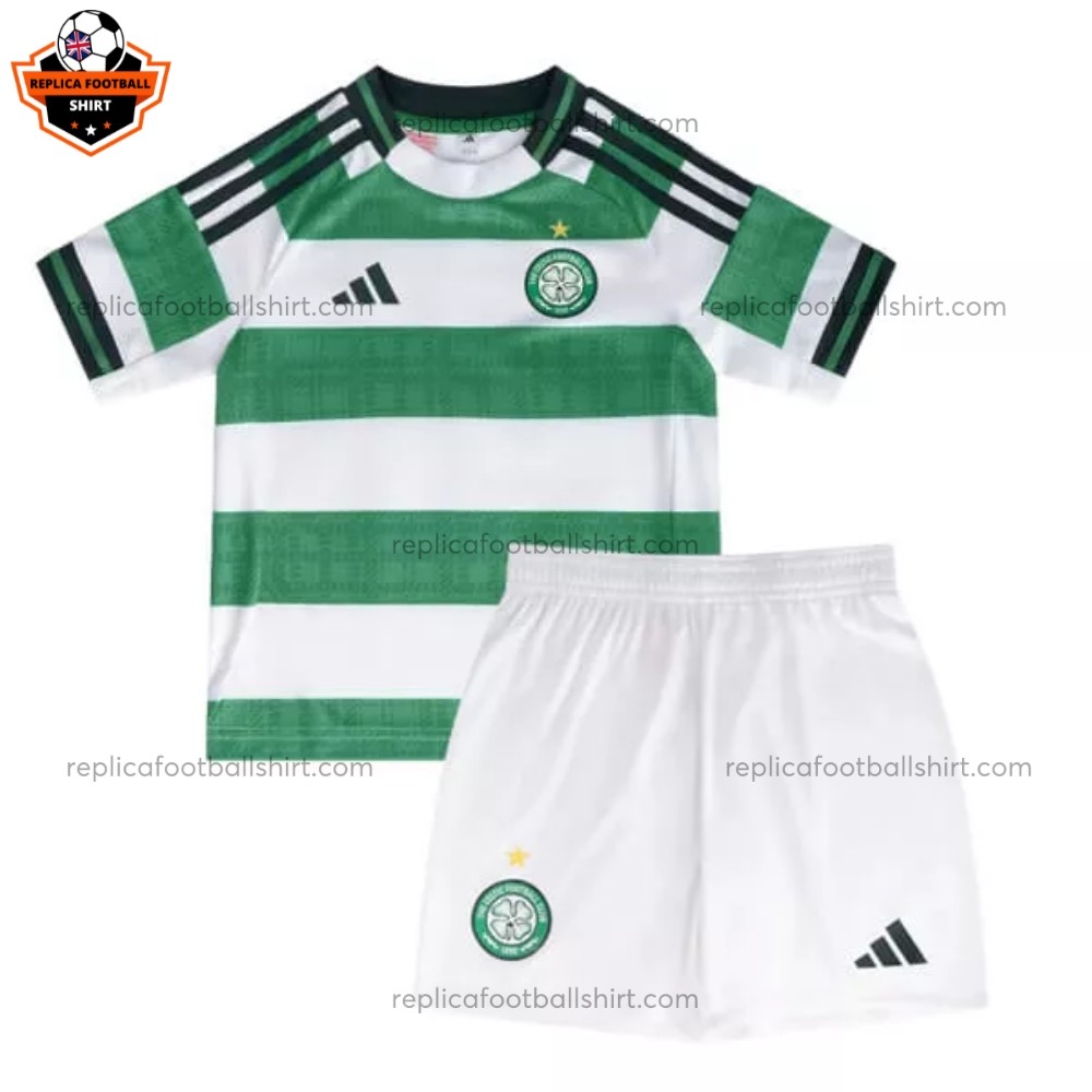 Celtic Home Kid Replica Football Kit 2025/26 Front View