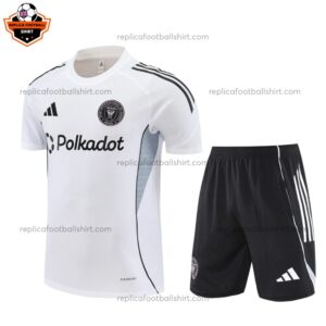 Inter Miami White Pre Match Training Kid Replica Football Kit 2025/26 Front Side View