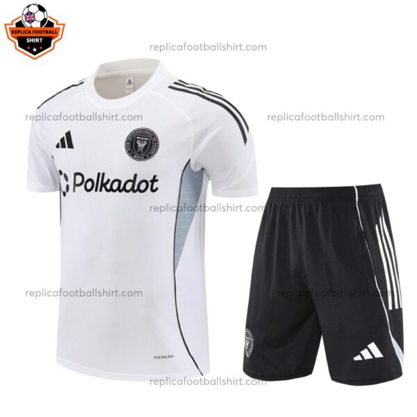 Inter Miami White Pre Match Training Kid Replica Football Kit 2025/26 Front Side View