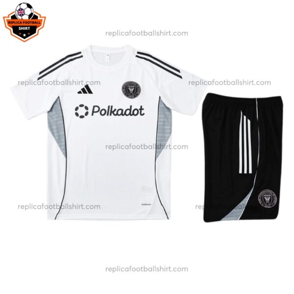 Inter Miami White Pre Match Training Kid Replica Football Kit 2025/26 Front View