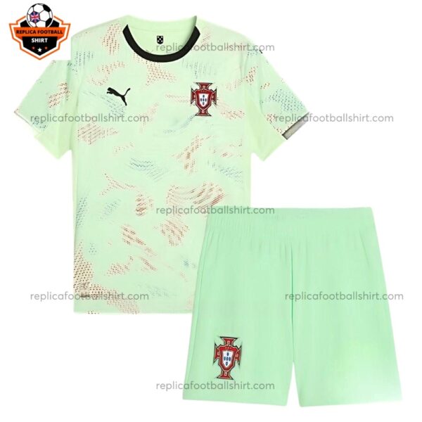 Portugal Green Away Kid Replica Football Kit 2025/26 Front View