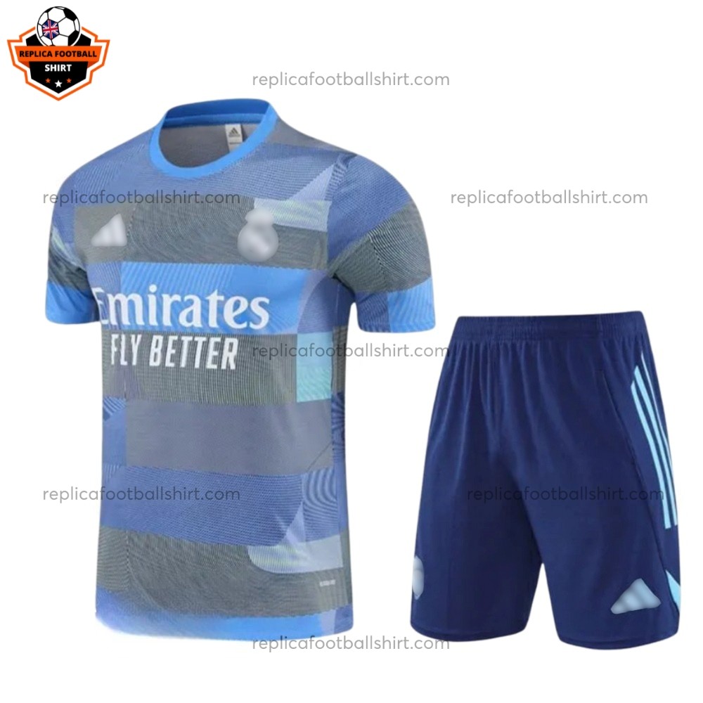 Real Madrid Blue Training Kid Replica Football Kit 2025/26 Front View