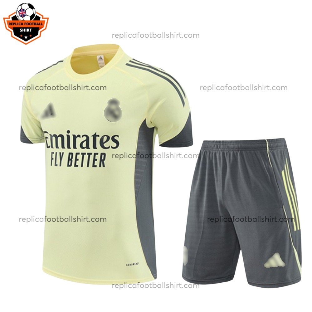 Real Madrid Yellow Training Kid Replica Football Kit 2025/26 Front View