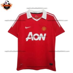 Retro Manchester United Home Men Replica Football Shirt 2010/11 Front View