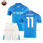 SSC Napoli Home Kid Replica Football Kit 2024/25 LUKAKU 11 Printed