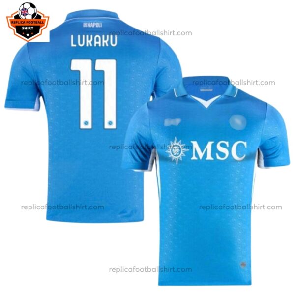 SSC Napoli Home Adult Replica Football Shirt 2024/25 LUKAKU 11 Printed Full View
