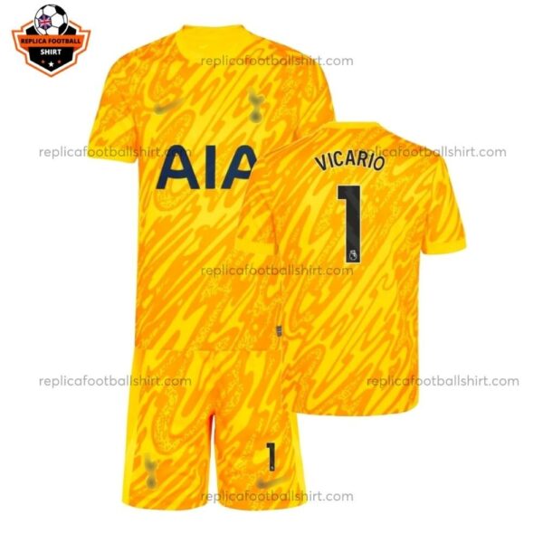 Tottenham Hotspur Goalkeeper Kid Replica Football Kit 2024/25 VICARIO 1 Printed Full View