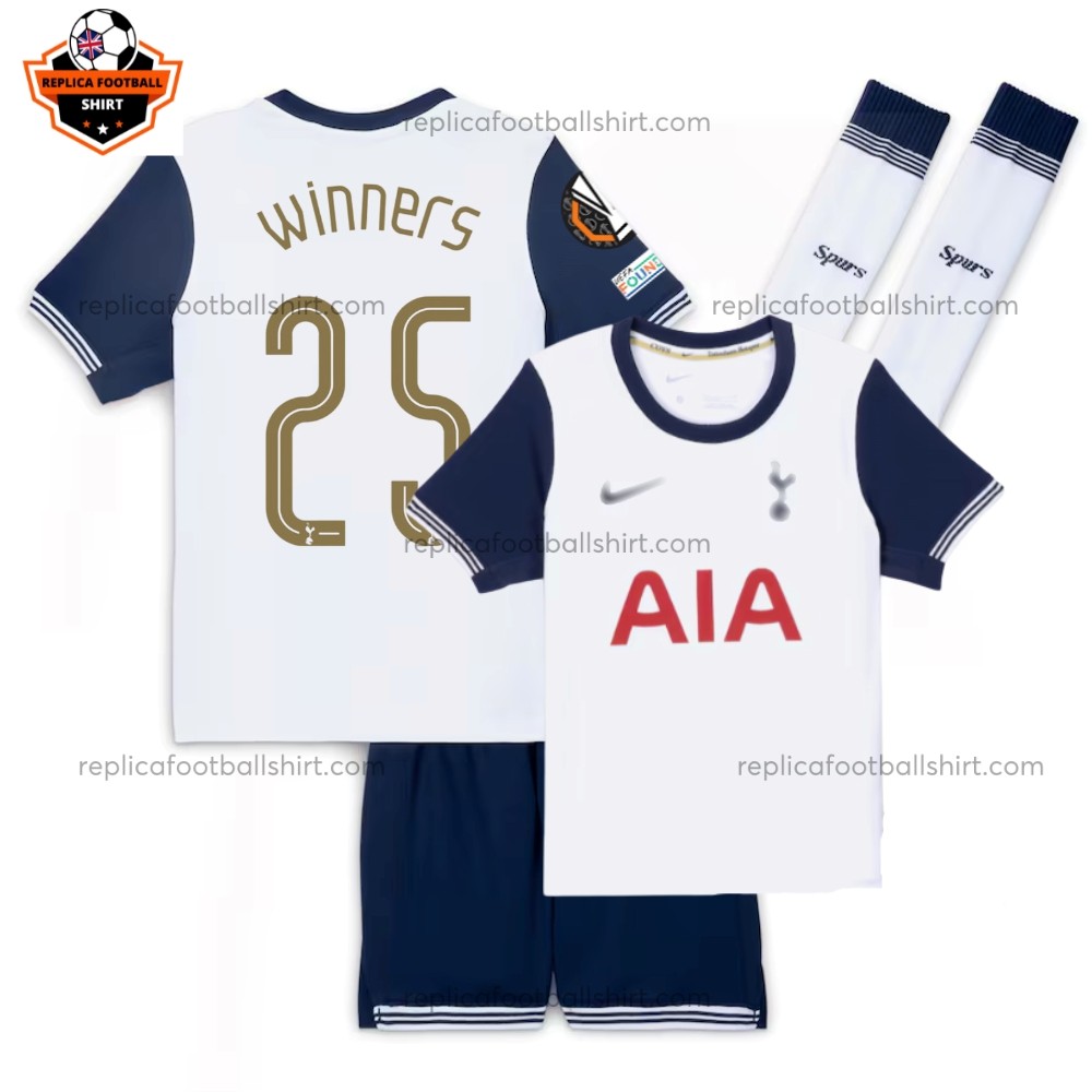 Tottenham Hotspur Winners 25 Home Kid Replica Football Kit 2024/25 Printed Front View